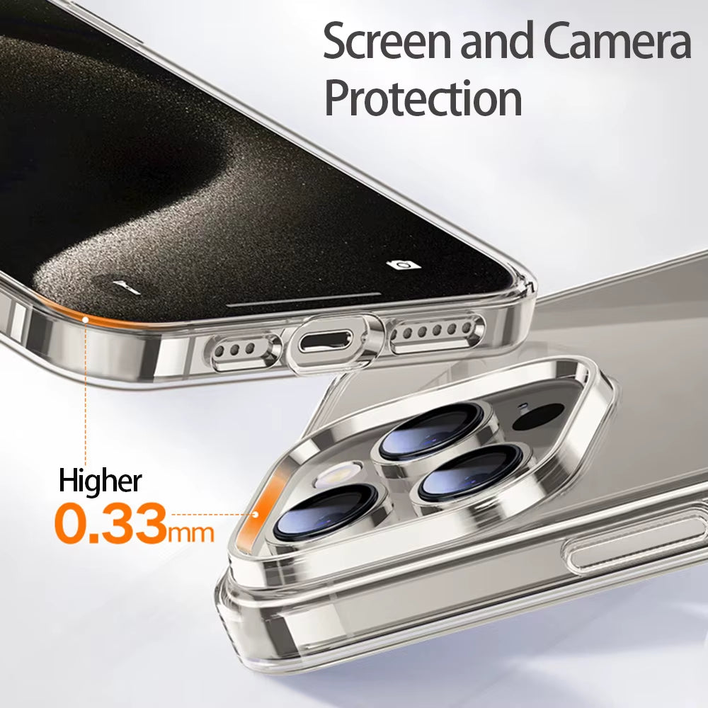 Luxury Transparent Case for Iphone 16 15 11 12 13 14 Pro Max Soft TPU Silicone for Iphone XR XS Max 8 plus Back Cover Clear Case