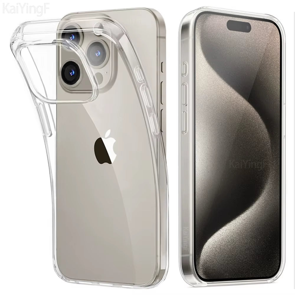Luxury Transparent Case for Iphone 16 15 11 12 13 14 Pro Max Soft TPU Silicone for Iphone XR XS Max 8 plus Back Cover Clear Case