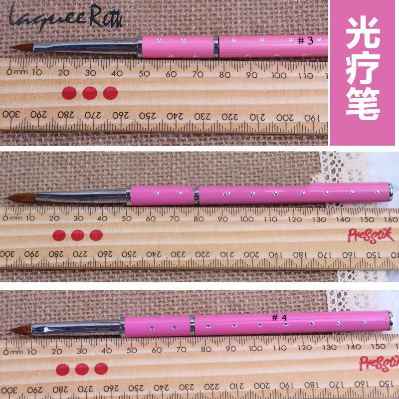 1Pcs No.2/4/6/8/10 Nail Art Brushes Manicure Tool Red Handle Pure Acrylic Kolinsky Sable Brushes Painting Nail Acrylic Brush
