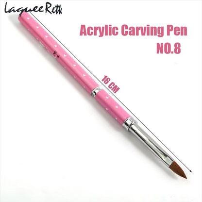 1Pcs No.2/4/6/8/10 Nail Art Brushes Manicure Tool Red Handle Pure Acrylic Kolinsky Sable Brushes Painting Nail Acrylic Brush