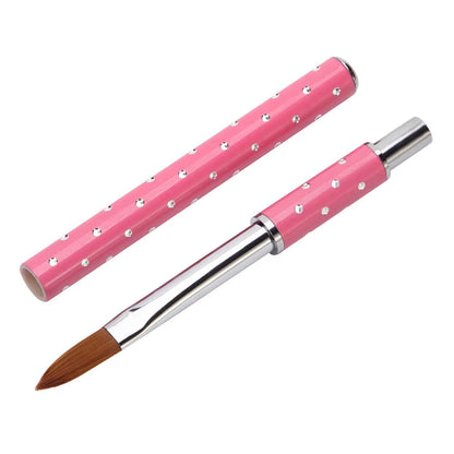 1Pcs No.2/4/6/8/10 Nail Art Brushes Manicure Tool Red Handle Pure Acrylic Kolinsky Sable Brushes Painting Nail Acrylic Brush