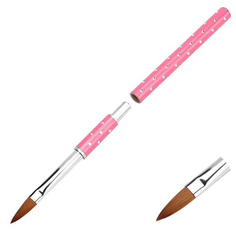 1Pcs No.2/4/6/8/10 Nail Art Brushes Manicure Tool Red Handle Pure Acrylic Kolinsky Sable Brushes Painting Nail Acrylic Brush