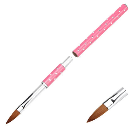 1Pcs No.2/4/6/8/10 Nail Art Brushes Manicure Tool Red Handle Pure Acrylic Kolinsky Sable Brushes Painting Nail Acrylic Brush