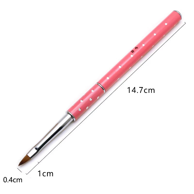 1Pcs No.2/4/6/8/10 Nail Art Brushes Manicure Tool Red Handle Pure Acrylic Kolinsky Sable Brushes Painting Nail Acrylic Brush