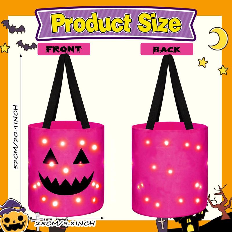 Glow-in-the-Dark Halloween Fun! 2 Light-Up Pumpkin Baskets for Your Little Ghouls' Trick-or-Treating Adventures