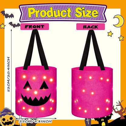 Glow-in-the-Dark Halloween Fun! 2 Light-Up Pumpkin Baskets for Your Little Ghouls' Trick-or-Treating Adventures
